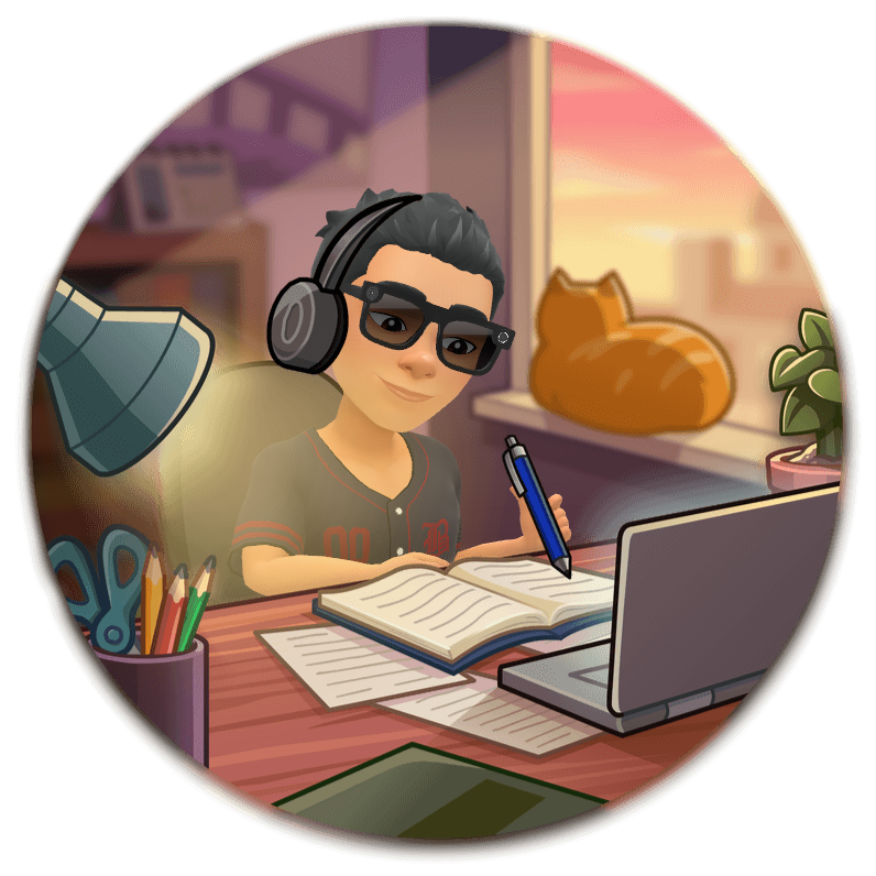image of a Bitmoji working